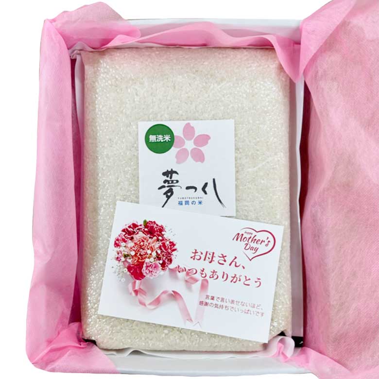 【母の日限定】お米のギフト 夢つくし 無洗米 真空パック 2kg